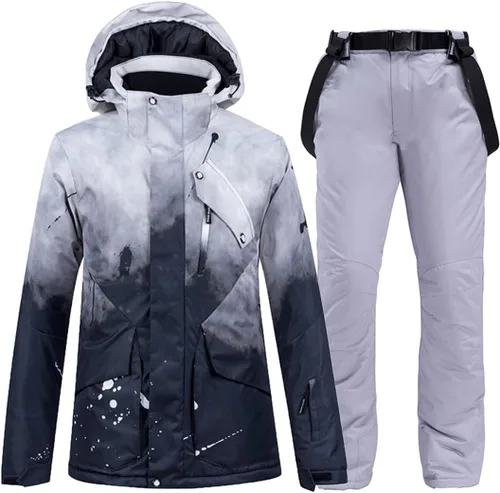 Vista 6 de Conjunto de pantalones gruesos y cálidos para mujer, para esquí, snowboard, chaqueta