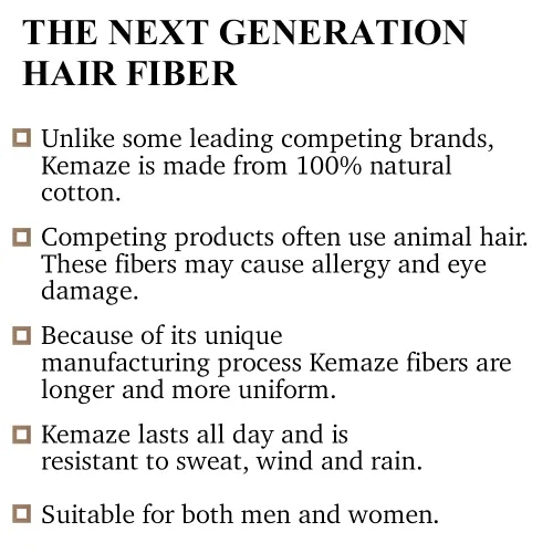 Vista 4 de Fibras voluminizadoras instantáneas para el cabello (1.06 onzas/suministro para 50 días, negro)