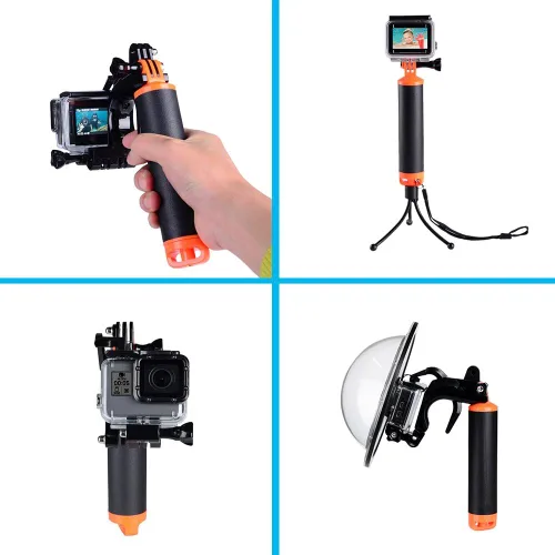 Vista 4 de Suptig Kit de disparador de disparador de pistola impermeable con agarre flotante para GoPro Hero 8 Hero 7 Hero 6 Black GoPro Hero 5 Hero 4 Hero 3+