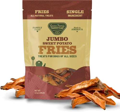 Vista 12 de Gaines Family Farmstead Golosinas para perros, bolsa de 8 onzas, masticables de batata de un solo ingrediente para perros, alternativa de cuero