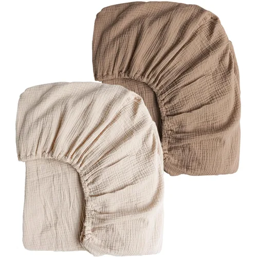 Vista 20 de Konssy Sábanas de Muselina para Cuna para Niña y Niño, 2 Piezas de Sábanas de Bebé de Algodón Suave y Transpirable para Colchón de Cuna Estándar