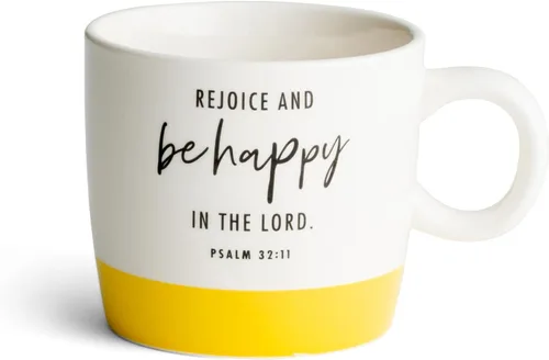 Vista 2 de DaySpring - Oh Happy Day - Taza de cerámica inspiradora, 16 onzas, color blanco (J6087)