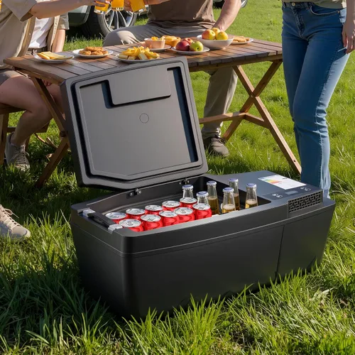 Vista 8 de VEVOR Refrigerador de 12 voltios, refrigerador de coche de 21.1 QT/20L para Tesla Model 3, compresor eléctrico portátil con control de aplicación