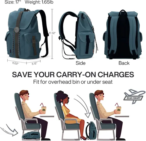 Vista 6 de mixi Mochila de viaje para laptop para mujeres y hombres, mochila de mano para portátiles de 16 pulgadas, bolsas ligeras para estudiantes