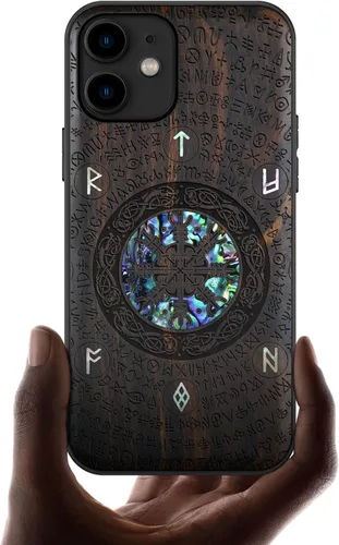 Vista 9 de Carveit Funda protectora de madera de diseñador para iPhone 11 [grabado de madera e incrustaciones de carcasa] compatible con iPhone 11