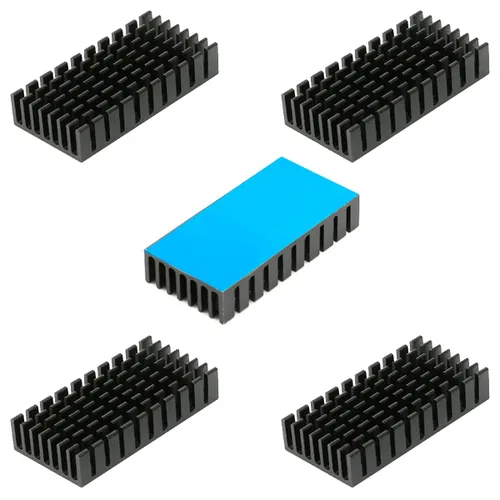 Vista 19 de Disipador de calor de aluminio negro con cinta adhesiva conductora térmica, enfriador de disipador de calor de 9 × 9 × 0.197 in para enfriar