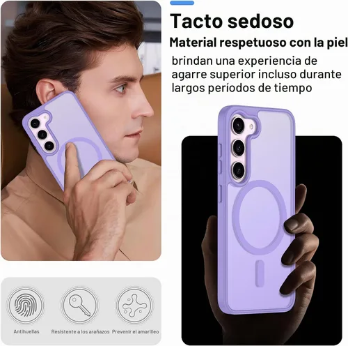 Vista 4 de Pilaru Funda magnética para Samsung Galaxy S23 con 2 protectores de pantalla: (protección contra caídas de grado militar de 12 pies)