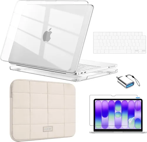 Vista 8 de EooCoo Funda para MacBook Neo de 13 pulgadas 2026 modelo A3404, cristal Cristal cítrico