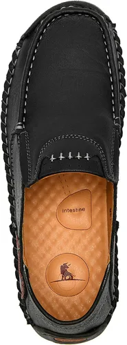 Vista 3 de ENLEN&BENNA Mocasines para hombre, informales, de cuero, ligeros, cómodos, para conducir, caminar