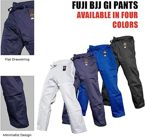 Vista 11 de FUJI BJJ Gi - Pantalones de algodón de alta calidad Jiu-Jitsu con cordones planos