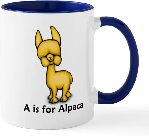 Vista 7 de CafePress A Is For Alpaca Taza de café de cerámica de 11 oz (11.0 fl oz)