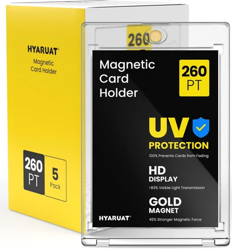 Vista 9 de Portatarjetas magnéticos de 35 puntos para tarjetas intercambiables, paquete de 5 fundas duras blancas transparentes de un solo toque con imán más