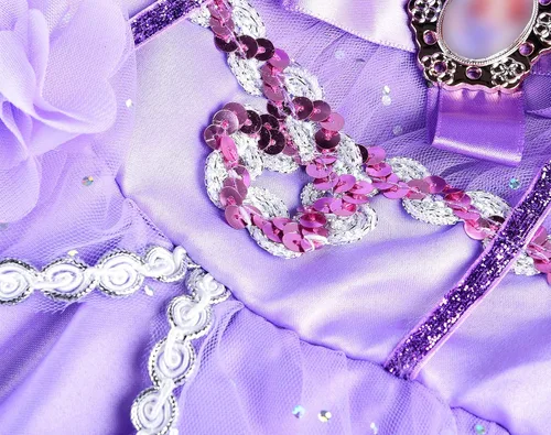 Vista 6 de JerrisApparel Disfraz de princesa para niñas hasta el suelo para fiesta de cumpleaños