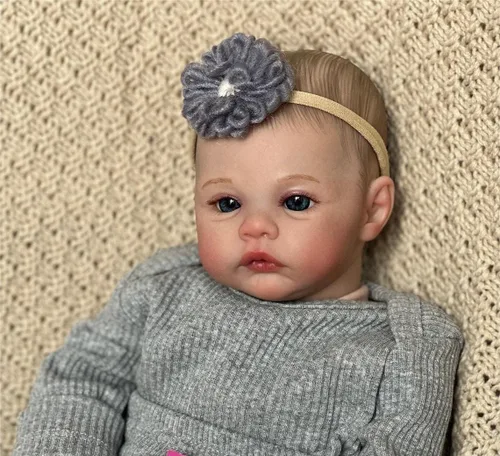 Vista 2 de Angelbaby Linda muñeca Reborn de la vida real, muñeca de silicona realista de 19 pulgadas, cuerpo de tela suave con peso, Bebe Reborn realista hecho