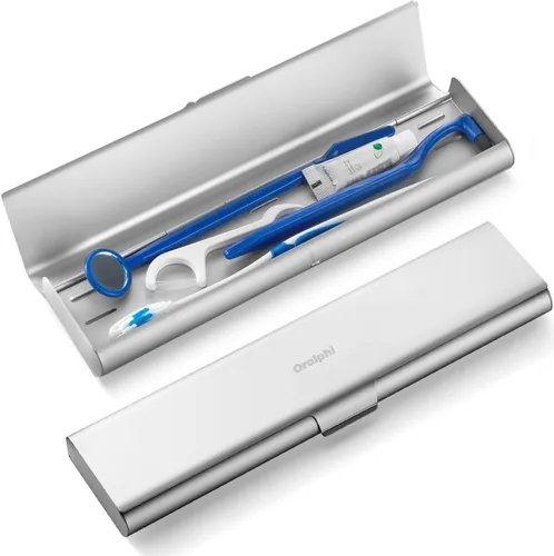 Vista 14 de Estuche de viaje para cepillo de dientes de aluminio, soporte portátil para cepillo de dientes, contenedor resistente para cepillo de dientes manual