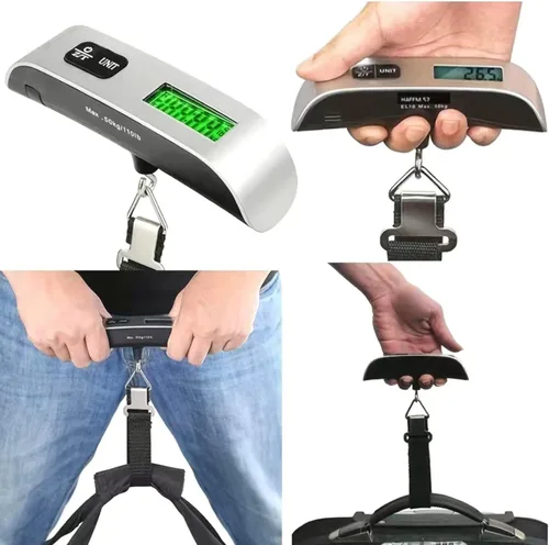 Vista 6 de Báscula digital de equipaje, báscula de pesaje de equipaje, báscula digital de peso de equipaje para bolsa grande, báscula portátil de mano