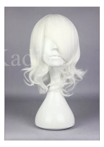 Vista 3 de Kadiya - Pelucas de pelo sintético para niñas, color blanco