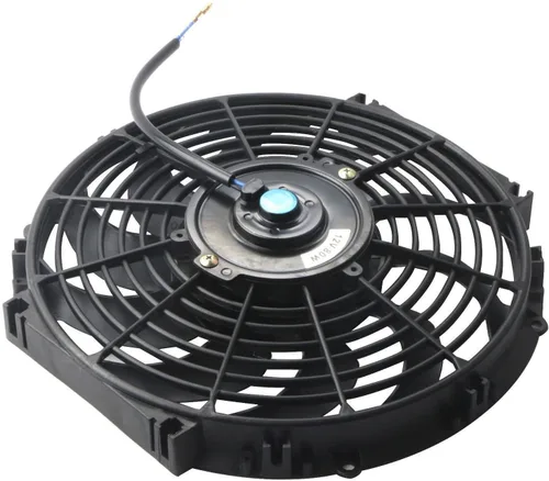 Vista 2 de suntonmoto Paquete de 2 radiadores eléctricos universales negros para ventilador delgado de empuje/tracción de 12 V + kit de montaje