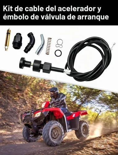 Vista 7 de Kit de cable de estrangulador de carburador y émbolo de válvula de arranque compatible con Honda TRX500 Foreman Rubicon 500 Cable de estrangulador
