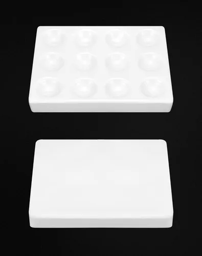 Vista 7 de QWORK Plato de porcelana, paquete de 10 – Bandeja de prueba micro de 12 pozos para análisis de laboratorio, enseñanza y experimentos