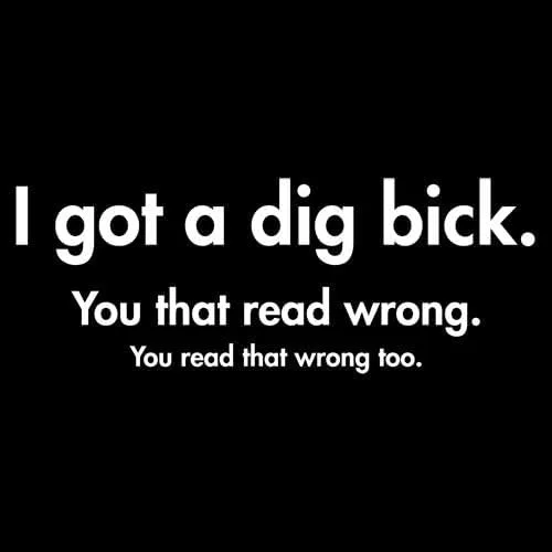 Vista 2 de Playera divertida con texto en inglés "I got a dig bick, you that read wrong", ofensiva, sarcástica