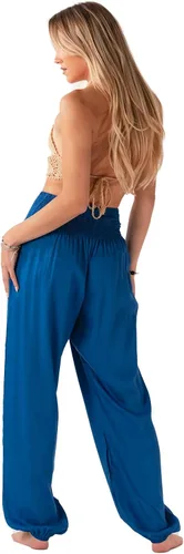 Vista 4 de Lotus and Luna Pantalones de harén para mujer, pantalones tailandeses para playa y descanso, cintura alta, pantalones bohemios, pantalones geniales