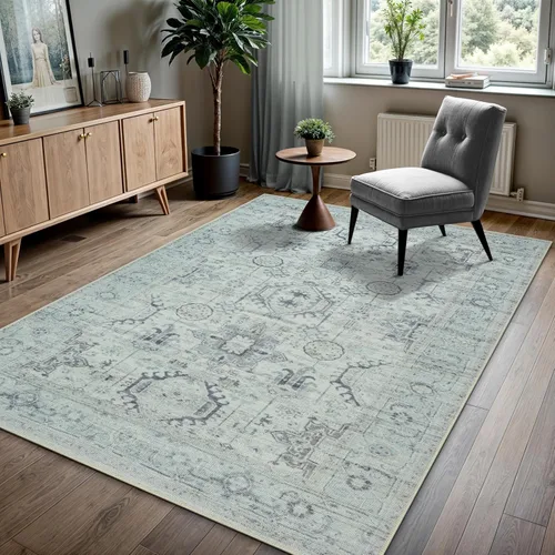 Vista 212 de GLN Rugs Traditional Collection - Alfombra de felpilla lavable a máquina, tradicional lavable, antideslizante, alfombra de felpilla de pelo corto