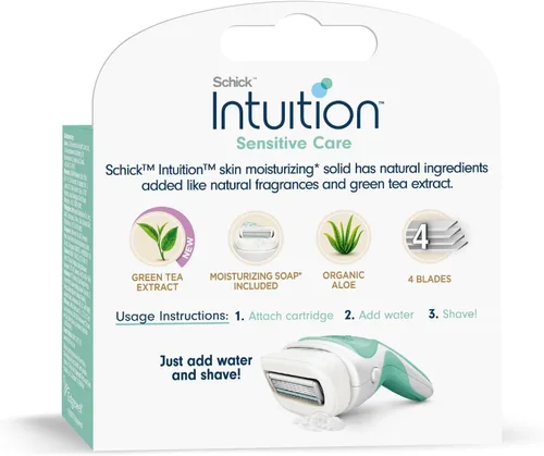 Vista 2 de Schick INTUITION Sensitive Care - Cartuchos de repuesto para cuchillas de afeitar, 3 unidades (el embalaje puede variar)