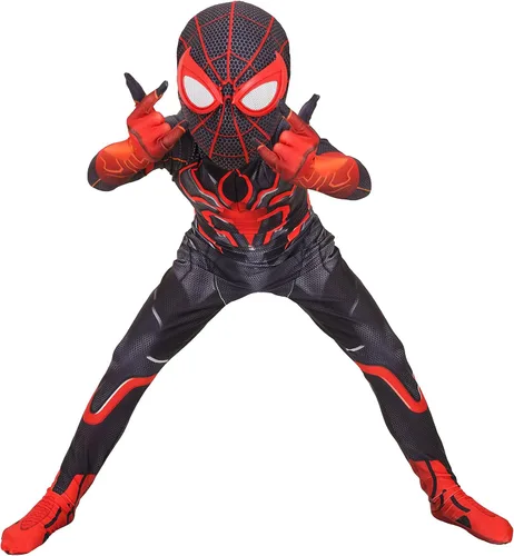 Vista 5 de Kovojibo Disfraz de superhéroe para niños body de elastano para Halloween cosplay