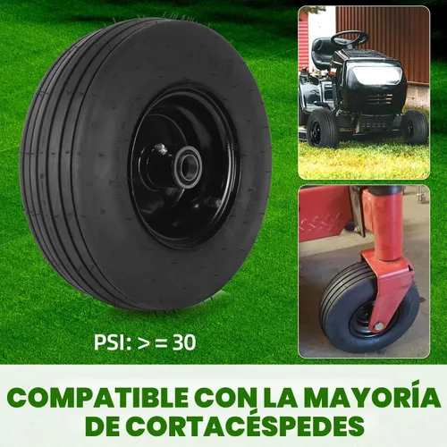 Vista 3 de AR-PRO (Paquete de 2) neumáticos y ruedas de 11 x 4.00-5, neumático de cortacésped de 11 x 4-5 (4 capas) y llanta con cámara, cubo centrado de 3.4