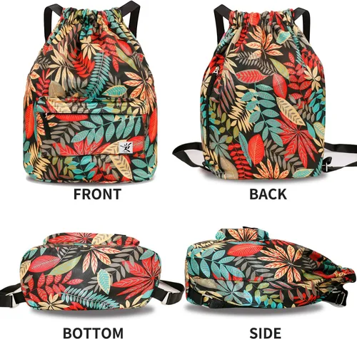 Vista 2 de Bolsa impermeable con cordón para ir al gimnasio o la playa, o practicar deportes, unisex