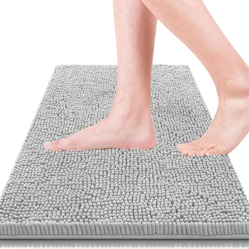 Vista 31 de Alfombras de baño de 47 x 17 pulgadas, súper absorbentes, suaves, gruesas, lavables a máquina, tapete de baño de felpilla antideslizante, tapete