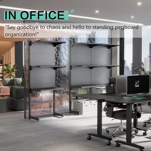 Vista 3 de JWX DDB - Estantería de pie para juegos, 30 pulgadas, gabinete de tablero de clavijas con tablero de clavijas de metal para oficina en casa y 15