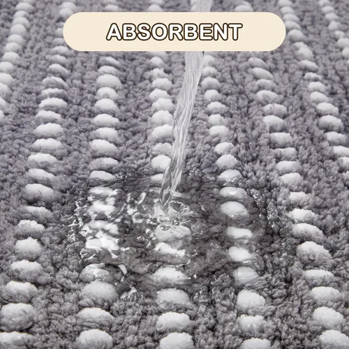 Vista 4 de Tyrot Alfombras de baño ultra absorbentes, 17 x 24 pulgadas, suaves y afelpadas, tapetes de baño para baño, antideslizante, respaldo de caucho