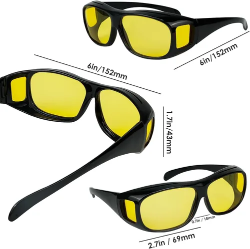 Vista 6 de Lentes de conducción nocturna para hombres y mujeres, lentes polarizados antirreflejos, lentes de visión nocturna polarizados envolventes, lentes
