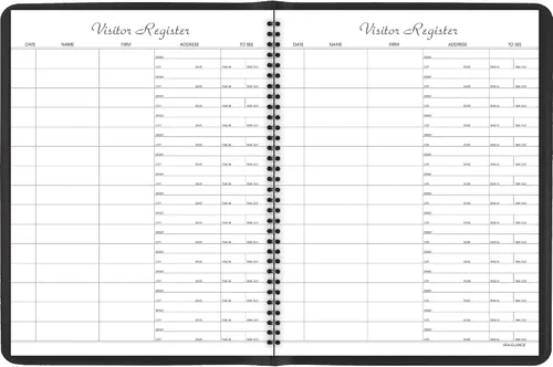 Vista 4 de AT-A-GLANCE 8058005 Libro de registro de visitantes reciclado, negro, 8 12 x 11