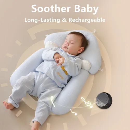 Vista 3 de Máquina de sonido portátil Máquina de ruido blanco, sin parar, 30 sonidos relajantes para bebés, niños y adultos, máquina de sueño de ruido rosa