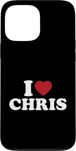 Vista 24 de Funda con corazón rojo para iPhone 16 I Love Chris, I Heart Chris