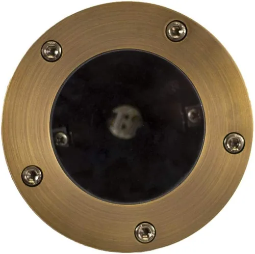 Vista 2 de Luz de pozo de latón de 12 V (parte superior abierta) con bombilla LED MR16 blanca cálida de 5 W 2700 K para iluminación de paisaje de bajo voltaje