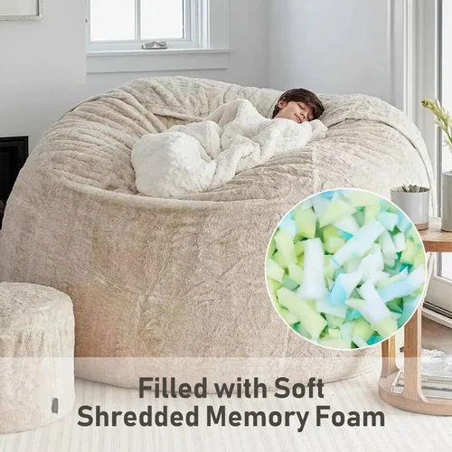 Vista 5 de Relleno de puf de 10 libras, relleno de espuma viscoelástica triturada reutilizable para almohadas y cojines de sofá