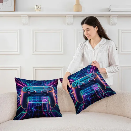 Vista 55 de Guitar Print Double Sides Print Pillow Covers 16"x16",Music Themed Bass Instruments Pillowcase Soft Square Cushion Cases,Rustic Music Score Note