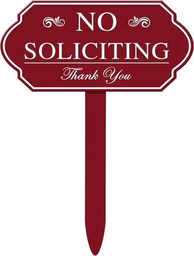 Vista 10 de Amyhill Letrero de No Soliciting con estaca para patio, 7 x 3.5 pulgadas, diseño de conducción privada de No Trespassing, resistente a
