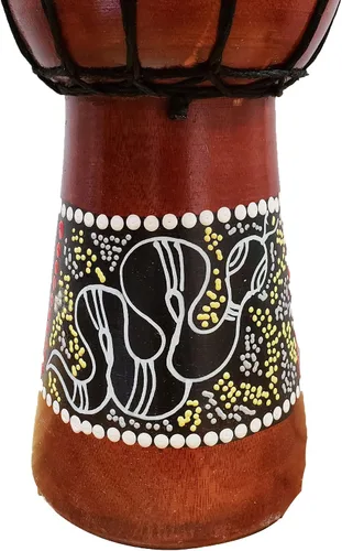 Vista 28 de Djembe decorativo de novedad de 6" de alto x 4" de ancho en la parte superior (Abstracto, 15.2 cm)