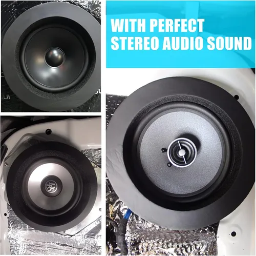 Vista 7 de Hoedia Potenciador de altavoz de espuma de 6.5 pulgadas, anillos rápidos de altavoz autoadhesivo, kit universal de bloqueo de graves de esponja