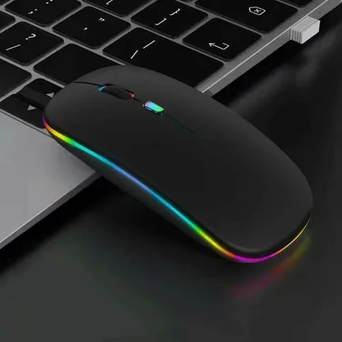 Vista 2 de Paquete de 10 ratones inalámbricos Bluetooth, LED de doble modo recargable, silencioso y delgado, portátil (receptor BT5.2+USB), mouse