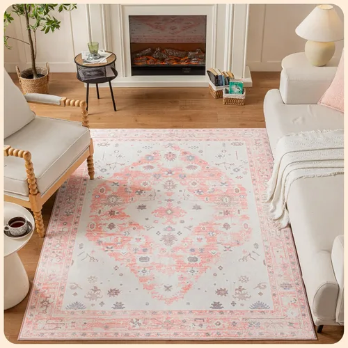 Vista 370 de Istana Alfombra larga antideslizante de 2.5 x 8 para el hogar, para pasillo y cocina, lavable, sedosa y suave al tacto, elegante, color azul y marfil