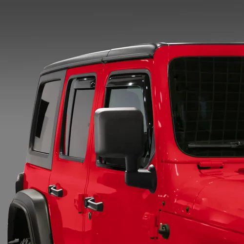 Vista 2 de Voron Glass Protectores de lluvia en canal para Jeep Wrangler JK 2007-2018 Para Wrangler JK 07-18