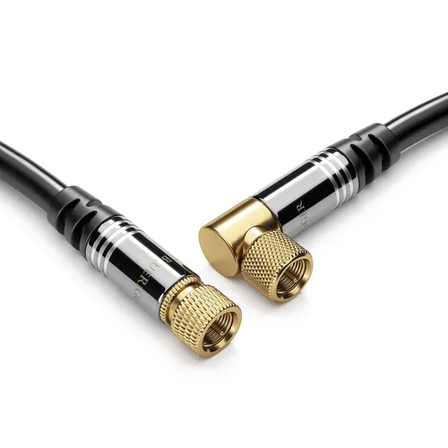 Vista 8 de BlueRigger Cable coaxial digital AV RG6 (3.05 metros, conector macho tipo F triple blindado de 90 ángulos a recto) - HDTV, CATV, DVB-T2/C/S, módem