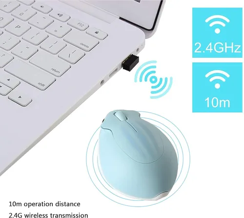 Vista 7 de Ratón inalámbrico con forma de hámster con forma de hámster, portátil de 1200 DPI USB inalámbrico para PC, Mac, computadora portátil, regalo