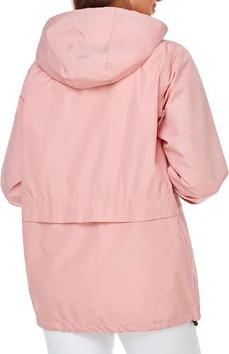 Vista 6 de SaphiRose Chaqueta ligera para lluvia para mujer, impermeable, transpirable, rompevientos con capucha y plegable, Rosado